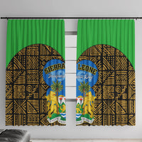 Sierra Leone Independence Day 2024 Window Curtain Happy 63rd Anniversary African Pattern - Wonder Print Shop