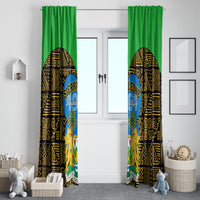 Sierra Leone Independence Day 2024 Window Curtain Happy 63rd Anniversary African Pattern - Wonder Print Shop