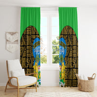 Sierra Leone Independence Day 2024 Window Curtain Happy 63rd Anniversary African Pattern - Wonder Print Shop