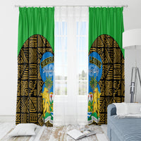 Sierra Leone Independence Day 2024 Window Curtain Happy 63rd Anniversary African Pattern - Wonder Print Shop