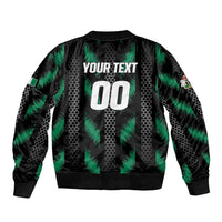 Custom Football Nigeria Sleeve Zip Bomber Jacket Soar Super Eagles