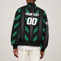 Custom Football Nigeria Sleeve Zip Bomber Jacket Soar Super Eagles