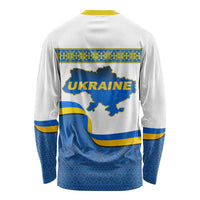 Ukraine Long Sleeve Shirt Ukrainian Map Vyshyvanka Pattern LT01