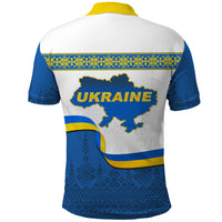 Ukraine Polo Shirt Ukrainian Map Vyshyvanka Pattern - Wonder Print Shop
