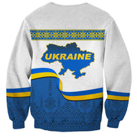 Ukraine Sweatshirt Ukrainian Map Vyshyvanka Pattern - Wonder Print Shop