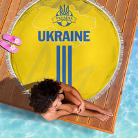 Ukraine 2024 Football Beach Blanket Ukrainian Folk Pattern - Wonder Print Shop