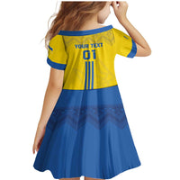 Custom Ukraine 2024 Football Family Matching Mermaid Dress and Hawaiian Shirt Ukrainian Folk Pattern - Wonder Print Shop