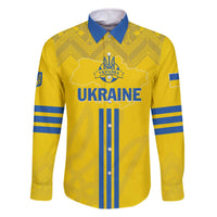 Custom Ukraine 2024 Football Family Matching Off The Shoulder Long Sleeve Dress and Hawaiian Shirt Ukrainian Folk Pattern - Wonder Print Shop