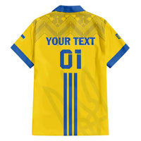 Custom Ukraine 2024 Football Family Matching Short Sleeve Bodycon Dress and Hawaiian Shirt Ukrainian Folk Pattern - Wonder Print Shop