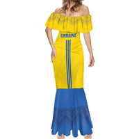 Custom Ukraine 2024 Football Mermaid Dress Ukrainian Folk Pattern - Wonder Print Shop