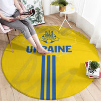 Ukraine 2024 Football Round Carpet Ukrainian Folk Pattern