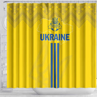 Ukraine 2024 Football Shower Curtain Ukrainian Folk Pattern