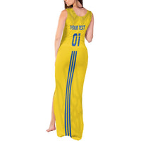 Custom Ukraine 2024 Football Tank Maxi Dress Ukrainian Folk Pattern - Wonder Print Shop