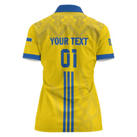 Custom Ukraine 2024 Football Women Polo Shirt Ukrainian Folk Pattern - Wonder Print Shop