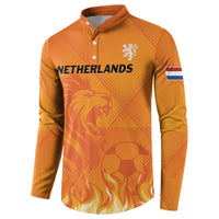 Custom Netherlands 2024 Football Button Sweatshirt Holland Oranje Lions - Wonder Print Shop