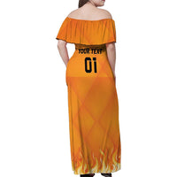Custom Netherlands 2024 Football Family Matching Off Shoulder Maxi Dress and Hawaiian Shirt Holland Oranje Lions - Wonder Print Shop