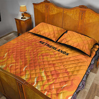 Netherlands 2024 Football Quilt Bed Set Holland Oranje Lions - Wonder Print Shop