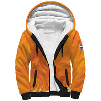 Custom Netherlands 2024 Football Sherpa Hoodie Holland Oranje Lions - Wonder Print Shop