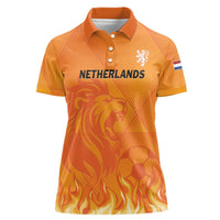 Custom Netherlands 2024 Football Women Polo Shirt Holland Oranje Lions - Wonder Print Shop