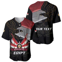 Personalized Egypt Revolution Day Baseball Jersey Steppe Eagle Lotus Flower - Wonder Print Shop