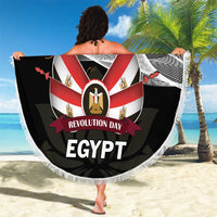 Egypt Revolution Day Beach Blanket Steppe Eagle Lotus Flower - Wonder Print Shop