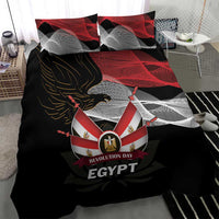 Egypt Revolution Day Bedding Set Steppe Eagle Lotus Flower - Wonder Print Shop