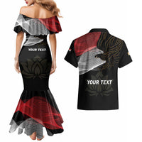 Personalized Egypt Revolution Day Couples Matching Mermaid Dress and Hawaiian Shirt Steppe Eagle Lotus Flower - Wonder Print Shop