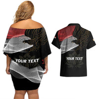 Personalized Egypt Revolution Day Couples Matching Off Shoulder Short Dress and Hawaiian Shirt Steppe Eagle Lotus Flower - Wonder Print Shop