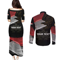 Personalized Egypt Revolution Day Couples Matching Puletasi and Long Sleeve Button Shirt Steppe Eagle Lotus Flower - Wonder Print Shop
