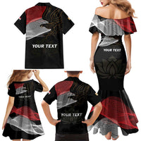 Personalized Egypt Revolution Day Family Matching Mermaid Dress and Hawaiian Shirt Steppe Eagle Lotus Flower - Wonder Print Shop