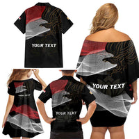 Personalized Egypt Revolution Day Family Matching Off Shoulder Short Dress and Hawaiian Shirt Steppe Eagle Lotus Flower - Wonder Print Shop