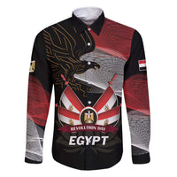 Personalized Egypt Revolution Day Family Matching Tank Maxi Dress and Hawaiian Shirt Steppe Eagle Lotus Flower - Wonder Print Shop