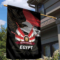 Egypt Revolution Day Garden Flag Steppe Eagle Lotus Flower - Wonder Print Shop