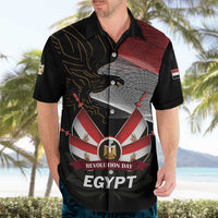 Personalized Egypt Revolution Day Hawaiian Shirt Steppe Eagle Lotus Flower - Wonder Print Shop