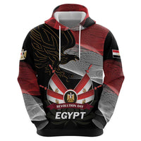 Personalized Egypt Revolution Day Hoodie Steppe Eagle Lotus Flower - Wonder Print Shop