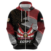 Personalized Egypt Revolution Day Hoodie Steppe Eagle Lotus Flower - Wonder Print Shop