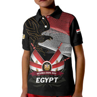 Personalized Egypt Revolution Day Kid Polo Shirt Steppe Eagle Lotus Flower - Wonder Print Shop