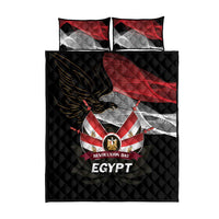 Egypt Revolution Day Quilt Bed Set Steppe Eagle Lotus Flower - Wonder Print Shop