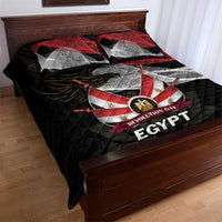 Egypt Revolution Day Quilt Bed Set Steppe Eagle Lotus Flower - Wonder Print Shop