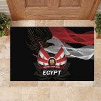 Egypt Revolution Day Rubber Doormat Steppe Eagle Lotus Flower - Wonder Print Shop
