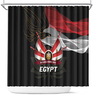 Egypt Revolution Day Shower Curtain Steppe Eagle Lotus Flower
