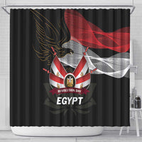 Egypt Revolution Day Shower Curtain Steppe Eagle Lotus Flower
