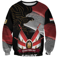 Personalized Egypt Revolution Day Sweatshirt Steppe Eagle Lotus Flower - Wonder Print Shop