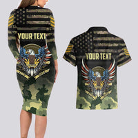 Personalized ARMY Birthday 2024 Couples Matching Long Sleeve Bodycon Dress and Hawaiian Shirt US 249th Anniversary - Wonder Print Shop