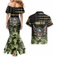 Personalized ARMY Birthday 2024 Couples Matching Mermaid Dress and Hawaiian Shirt US 249th Anniversary - Wonder Print Shop
