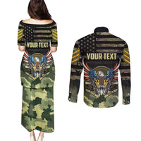 Personalized ARMY Birthday 2024 Couples Matching Puletasi and Long Sleeve Button Shirt US 249th Anniversary - Wonder Print Shop