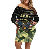 Personalized ARMY Birthday 2024 Family Matching Off Shoulder Short Dress and Hawaiian Shirt US 249th Anniversary - Wonder Print Shop