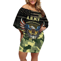 Personalized ARMY Birthday 2024 Off Shoulder Short Dress US 249th Anniversary - Wonder Print Shop