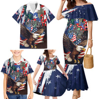 Personalized Puerto Rico 4th of July Family Matching Mermaid Dress and Hawaiian Shirt USA Statue of Liberty El Morro