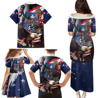 Personalized Puerto Rico 4th of July Family Matching Puletasi and Hawaiian Shirt USA Statue of Liberty El Morro